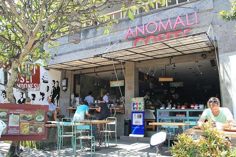 The front of Anomali Coffee, one of the best cafes in Ubud