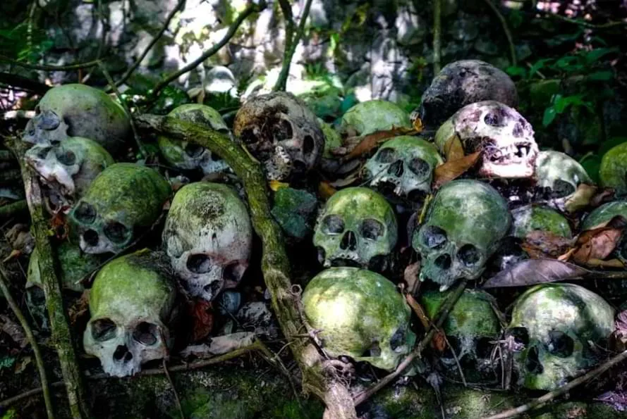 A huddle of skulls in Trunyan Village - Things to do in Kintamani