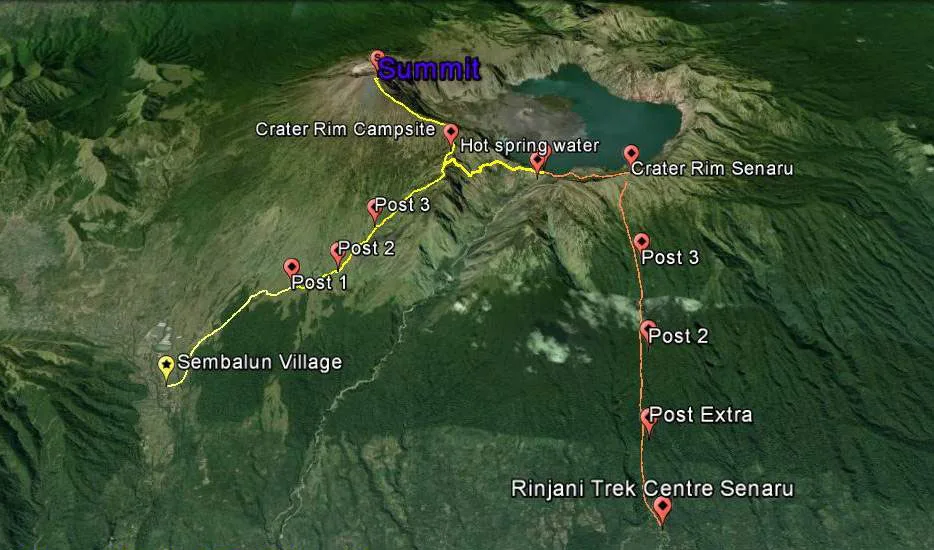 Mount Rinjani trekking routes - where is mount rinjani located