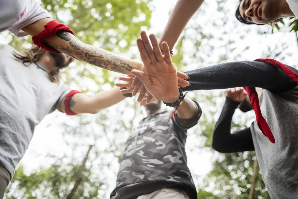 outdoor team orienteering activity