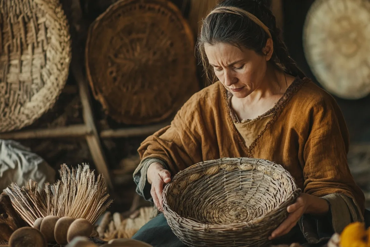 kerajinan dari bambu , keranjang bambu