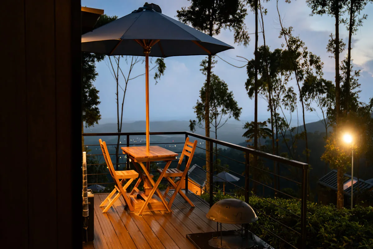 View Bobocabin Dieng Pass, Batang dari balkon