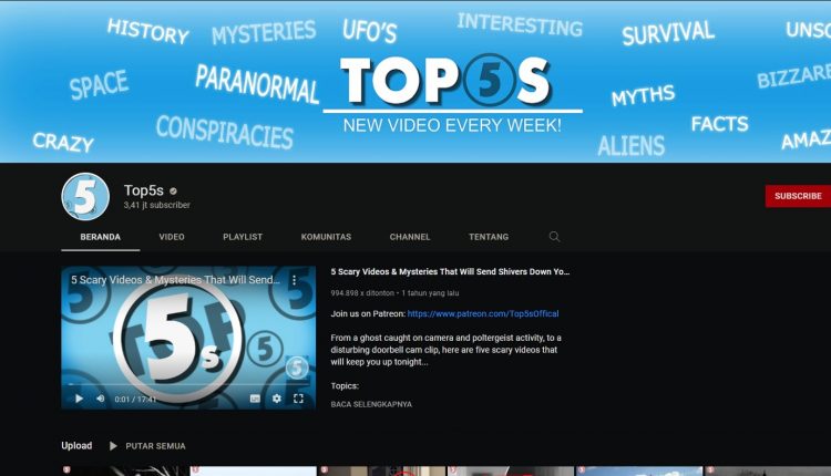 Top5s rekomendasi channel Youtube mystery